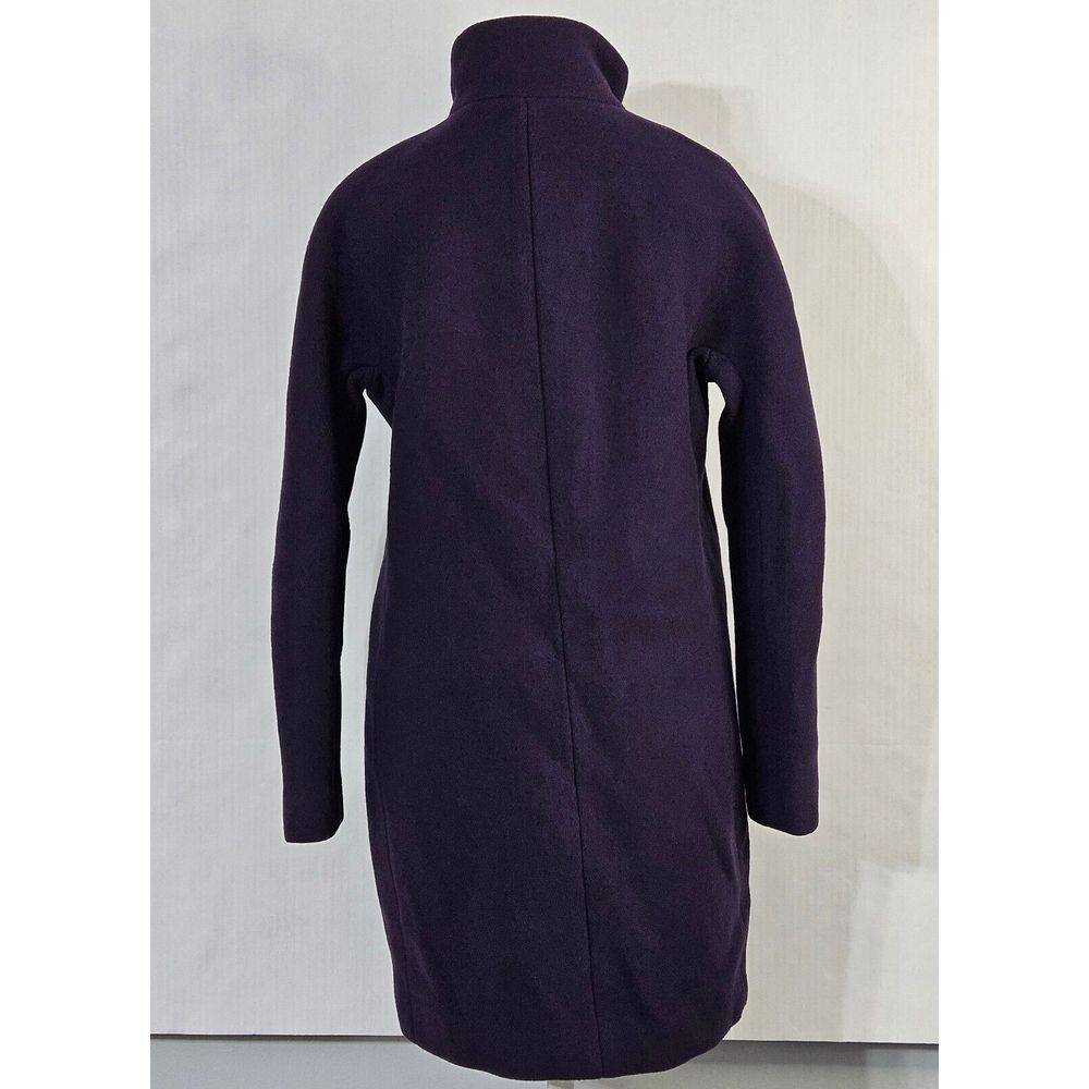 J Crew Cocoon Coat Italian Stadium Cloth Nello Gori Wool Purple Size 0 - Picture 2 of 12